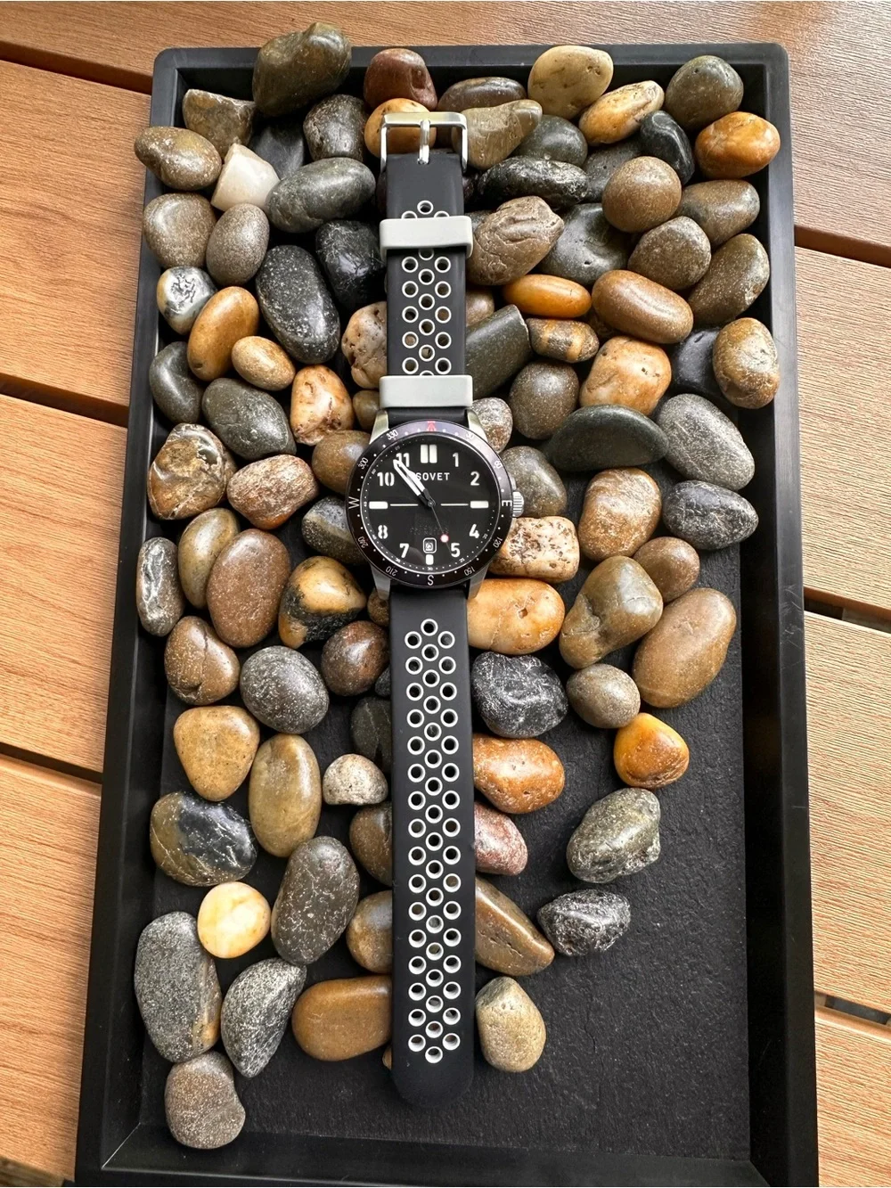 Tsovet Black Dial Diver Watch with Compass Bezel automatic Miyota 8215